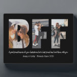 Best Friend BFF Photo Collage Besties Simple Black Plaque<br><div class="desc">Best friends are the sisters that life gives us! A tribute to the bond only best friends understand, this print features 3 of your favourite photos of you and your BFF. You can easily customise the photo, quote names and colour of the plaque by clicking 'Customise It' on the sidebar...</div>