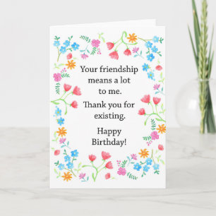 Best Friend Birthday Friend appreciation Floral Card
