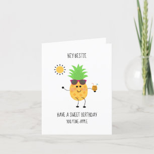 Best Friend Birthday Fun Pineapple  Thank You Card