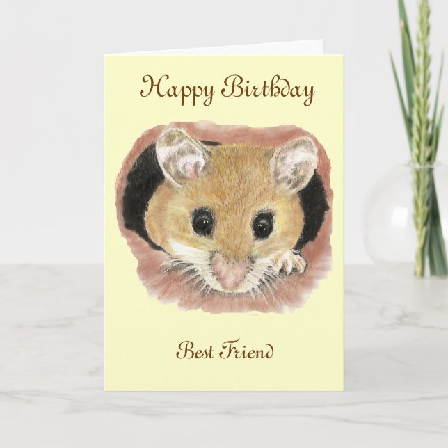 Best Friend Birthday Mouse Greeting Card (Front)