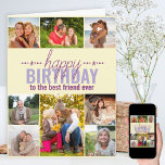 Best Friend Birthday Photo Collage Personalised Card<br><div class="desc">Personalised Birthday card which you can customise for anyone! The photo template is ready for you to add 8 of your favourite photos and personalise the text inside and out. The sample wording on the front reads "happy birthday to the best friend ever" and you could customise this to best...</div>