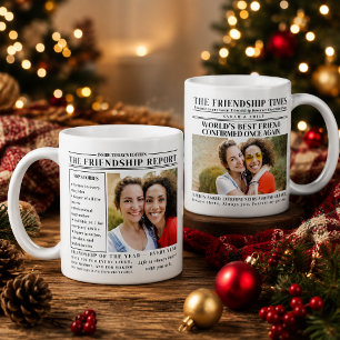 Best Friend Black White Vintage Newspaper Photo Coffee Mug