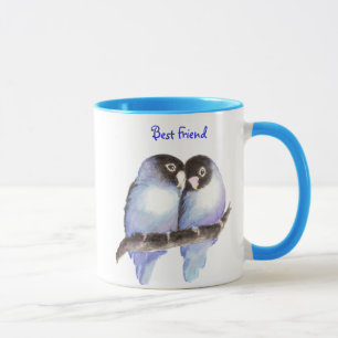 Best Friend, Blue Love Birds, Nature Mug