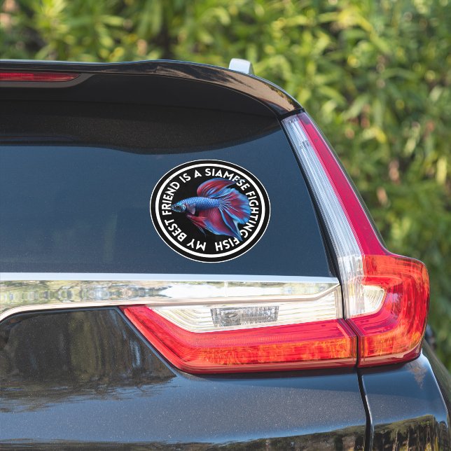 Best Friend Blue Red Betta Fish (Car Side)