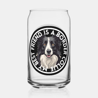 Best Friend Border Collie Can Glass