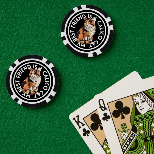 Best Friend Calico Cat Poker Chips (Poker Table (Double))