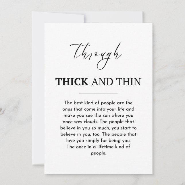 Best friend card, meaningful friendship card  (Front)