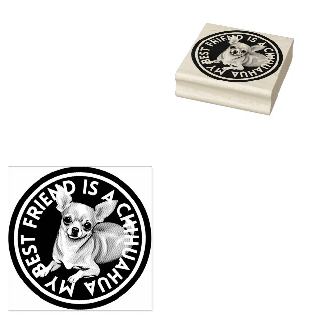 Best Friend Chihuahua Rubber Stamp (Stamped)