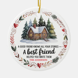 Best Friend Christmas   Personalized Holiday Ceramic Tree Decoration