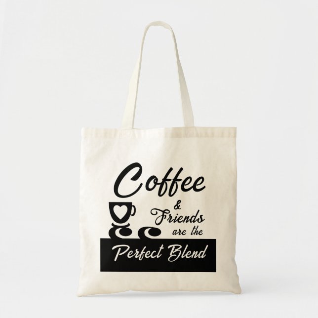 Best friend coffee lover black tote bag (Front)