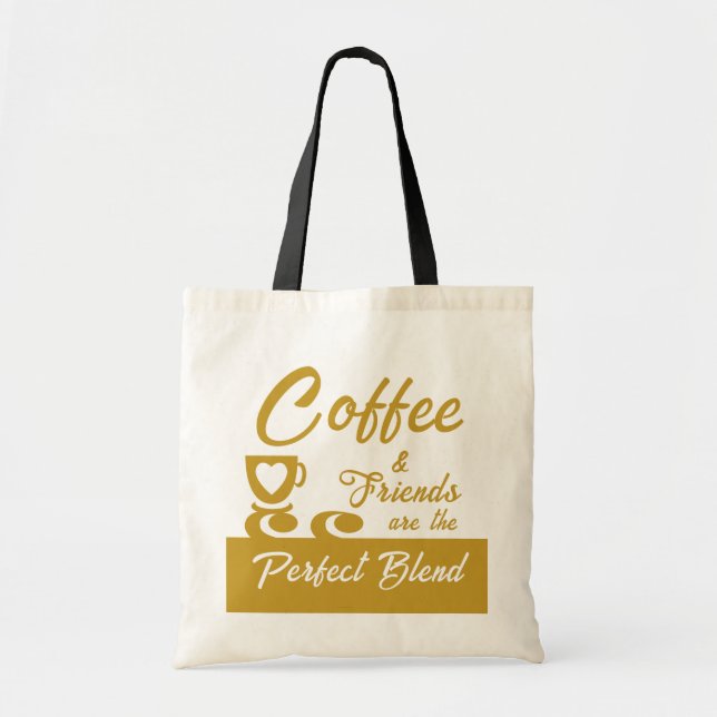 Best friend coffee lover gold tote bag (Front)