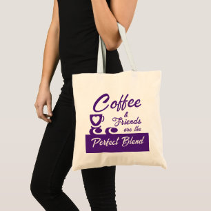 Best friend coffee lover purple tote bag
