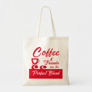 Best friend coffee lover red tote bag