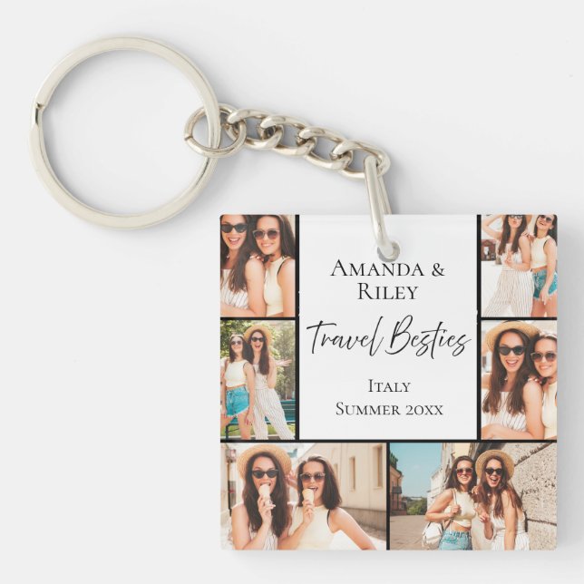 Best Friend Collage Photo Key Ring (Front)