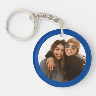 Best Friend Custom Photo Create your own Blue Key Ring