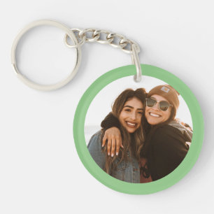 Best Friend Custom Photo Create your own green Key Ring