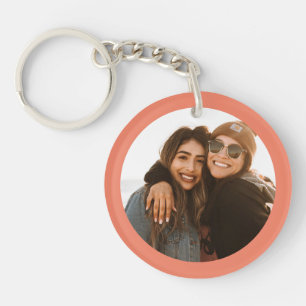 Best Friend Custom Photo Create your own orange Key Ring