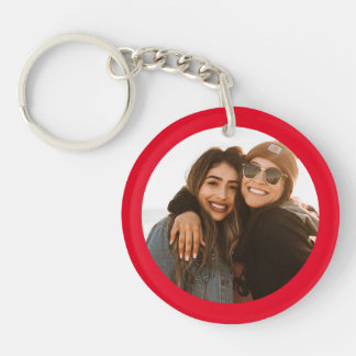 Best Friend Custom Photo Create your own red Key Ring