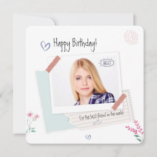 Best friend custom photo happy birthday holiday card