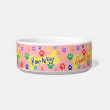 Best Friend Customisable Paws & Bones Dog Bowl