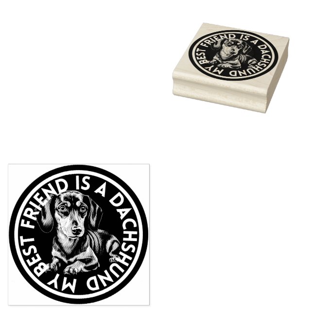 Best Friend Dachshund Rubber Stamp (Stamped)