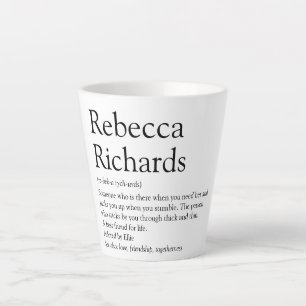 Best Friend Definition Fun Black and White Latte Mug