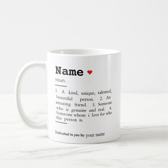 Best friend definition,personalised friend name coffee mug (Left)