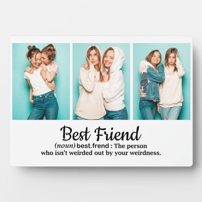 Best Friend Dictionary Typography Three Photo Plaque (Front)