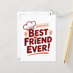 Best Friend Ever Approved Text Design Postcard