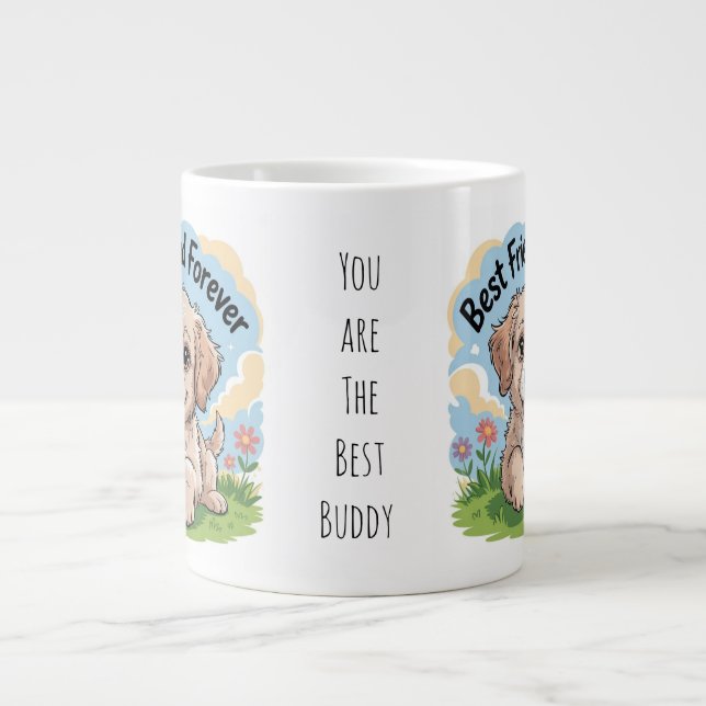 Best Friend Ever Cute Puppy  Large Coffee Mug (Front)