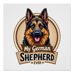Best Friend Ever My German Shepherd Vintage Dog Lo Poster