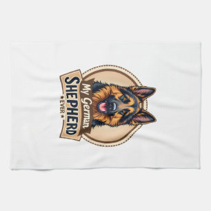 Best Friend Ever My German Shepherd Vintage Dog Lo Tea Towel