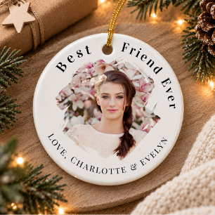 Best Friend Ever Photo Ceramic Tree Decoration