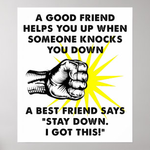 Best Friend Fighting Funny Poster