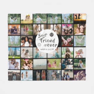 Best Friend Forever 34-Photo Collage Fleece Blanke Blanket