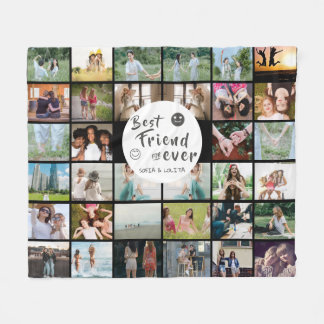 Best Friend Forever 34-Photo Collage Fleece Blanke Blanket