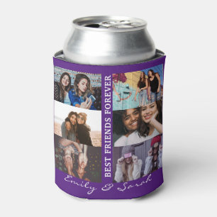 Best Friend Forever Custom 6 Photo collage & Name  Can Cooler