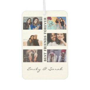 Best Friend Forever Custom 6 Photo collage & Name  Car Air Freshener
