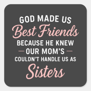 Best Friend Forever Friendship Bestie BFF Squad Square Sticker