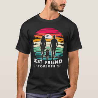 Best Friend Forever Retro Sunset Silhouette Art fu T-Shirt