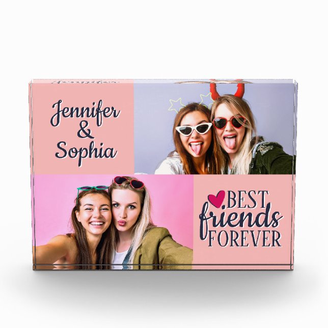Best Friend forever two pictures template modern Photo Block (Front)