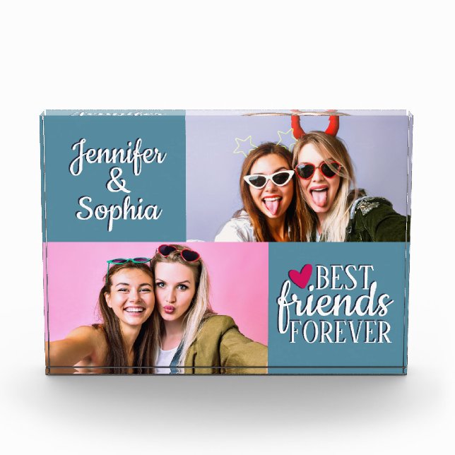Best Friend forever two pictures template modern Photo Block (Front)