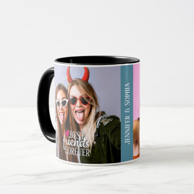 Best Friend forever two pictures template trendy Mug (Front Left)
