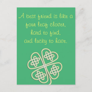 Best Friend Four Leaf Clover Postcard