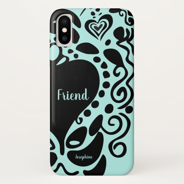 Best Friend | "Friend" Half | Trendy Pattern Case-Mate iPhone Case (Back)