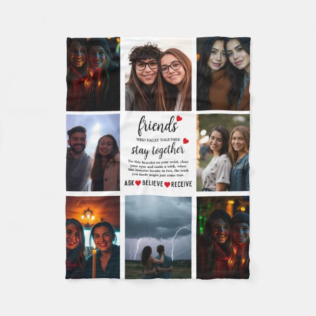 Best Friend Friendship Day Photo Fleece Blanket (Front)