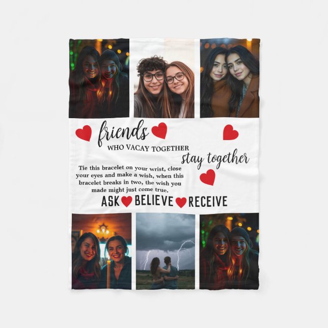 Best Friend Friendship Day Photo Fleece Blanket (Front)