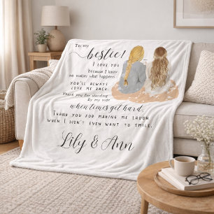 Best Friend Gift Bestie BFF Best Friends Forever Fleece Blanket