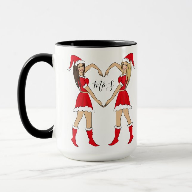 Best Friend Gift Blonde and Brunette girls Mug (Left)