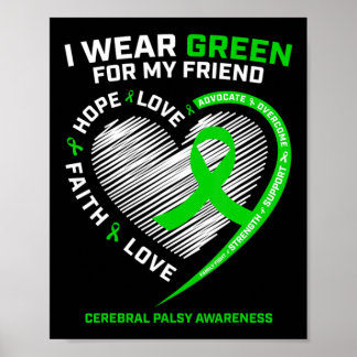 Best Friend Gifts I Wear Green For My Friend Cereb Poster
